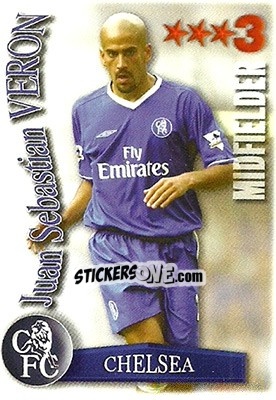 Sticker Juan Sebastian Veron - Shoot Out Premier League 2003-2004 - Magicboxint