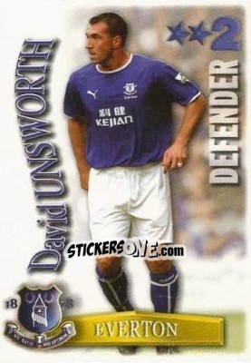 Sticker David Unsworth - Shoot Out Premier League 2003-2004 - Magicboxint