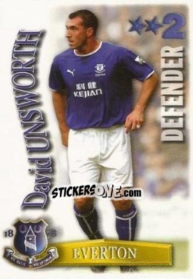 Sticker David Unsworth - Shoot Out Premier League 2003-2004 n. 128 - Magicboxint