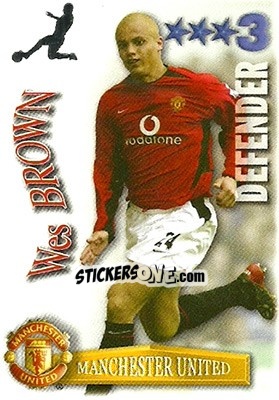Sticker Wes Brown - Shoot Out Premier League 2003-2004 - Magicboxint