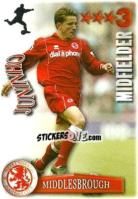Sticker Juninho - Shoot Out Premier League 2003-2004 - Magicboxint