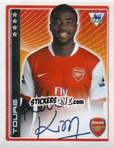 Sticker Kolo Toure - Premier League Inglese 2006-2007 n. 10 - Merlin