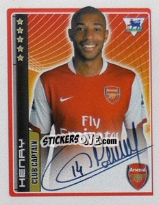Sticker Thierry Henry (Captain) - Premier League Inglese 2006-2007 n. 24 - Merlin