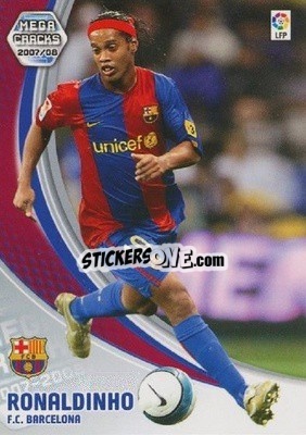 Sticker Ronaldinho - Liga 2007-2008. Megacracks - Panini