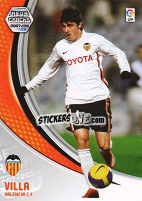 Sticker David Villa - Liga 2007-2008. Megacracks - Panini