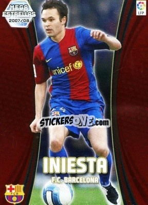 Sticker Iniesta - Liga 2007-2008. Megacracks n. 376 - Panini