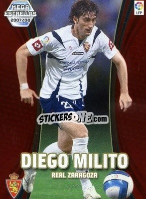 Sticker Diego Milito - Liga 2007-2008. Megacracks n. 380 - Panini