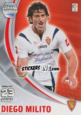 Sticker Diego Milito - Liga 2007-2008. Megacracks n. 389 - Panini