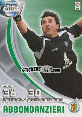 Sticker Abbondanzieri - Liga 2007-2008. Megacracks n. 391 - Panini