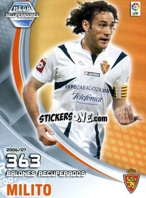 Figurina Milito - Liga 2007-2008. Megacracks - Panini