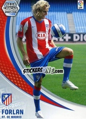 Sticker Forlan - Liga 2007-2008. Megacracks - Panini