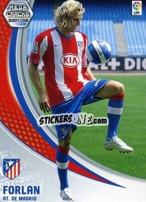 Sticker Forlan - Liga 2007-2008. Megacracks n. 454 - Panini