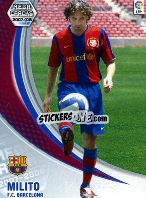 Sticker Milito - Liga 2007-2008. Megacracks n. 463 - Panini