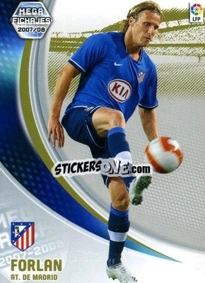 Sticker Forlán - Liga 2007-2008. Megacracks n. 496 - Panini
