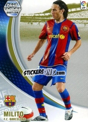 Sticker Milito - Liga 2007-2008. Megacracks n. 498 - Panini