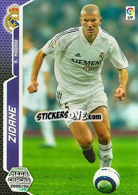 Sticker Zidane - Liga 2005-2006. Megacracks - Panini
