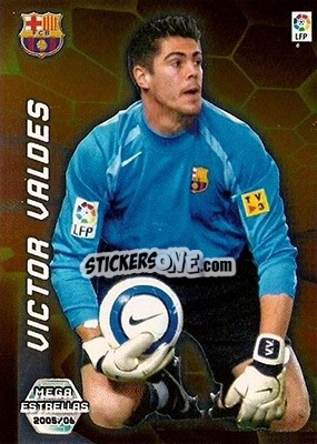 Cromo Victor Valdes - Liga 2005-2006. Megacracks - Panini