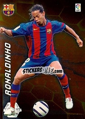 Sticker Ronaldinho - Liga 2005-2006. Megacracks n. 386 - Panini