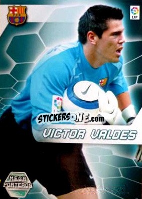 Cromo Victor Valdes - Liga 2005-2006. Megacracks - Panini