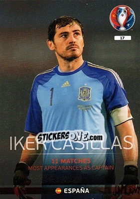 Sticker Iker Casillas - UEFA Euro France 2016. Adrenalyn XL - Panini