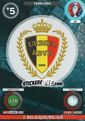Sticker Team Logo - UEFA Euro France 2016. Adrenalyn XL n. 28 - Panini