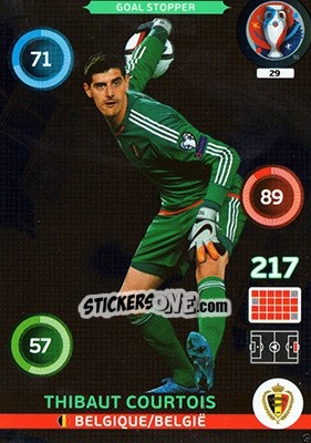 Sticker Thibaut Courtois - UEFA Euro France 2016. Adrenalyn XL n. 29 - Panini