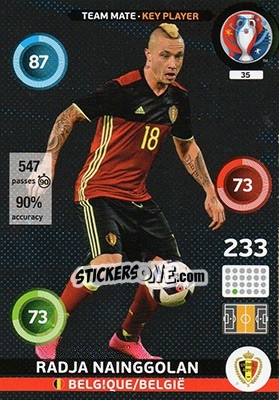 Sticker Radja Nainggolan - UEFA Euro France 2016. Adrenalyn XL n. 35 - Panini
