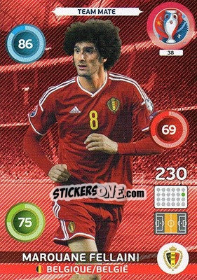 Sticker Marouane Fellaini - UEFA Euro France 2016. Adrenalyn XL n. 38 - Panini