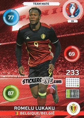 Sticker Romelu Lukaku - UEFA Euro France 2016. Adrenalyn XL - Panini