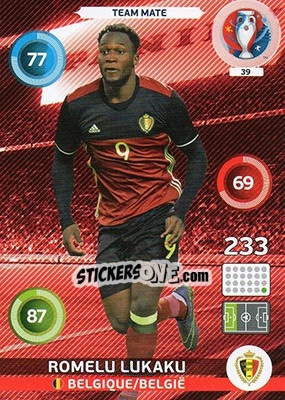 Sticker Romelu Lukaku - UEFA Euro France 2016. Adrenalyn XL n. 39 - Panini