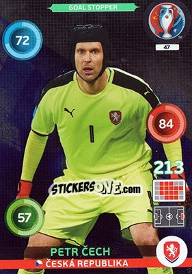 Sticker Petr Cech - UEFA Euro France 2016. Adrenalyn XL n. 47 - Panini