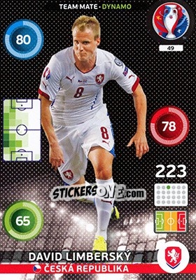 Sticker David Limberský - UEFA Euro France 2016. Adrenalyn XL n. 49 - Panini