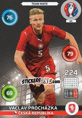 Sticker Václav Procházka - UEFA Euro France 2016. Adrenalyn XL n. 50 - Panini