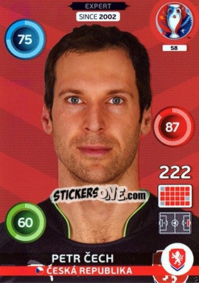 Sticker Petr Cech - UEFA Euro France 2016. Adrenalyn XL n. 58 - Panini