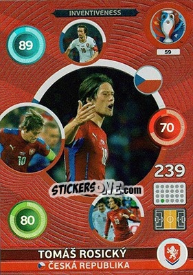 Sticker Tomáš Rosický - UEFA Euro France 2016. Adrenalyn XL n. 59 - Panini