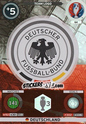 Sticker Team Logo - UEFA Euro France 2016. Adrenalyn XL n. 64 - Panini