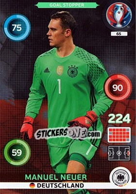Sticker Manuel Neuer - UEFA Euro France 2016. Adrenalyn XL n. 65 - Panini