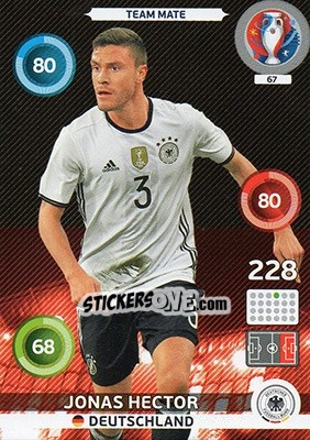 Sticker Jonas Hector - UEFA Euro France 2016. Adrenalyn XL n. 67 - Panini
