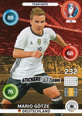 Sticker Mario Götze - UEFA Euro France 2016. Adrenalyn XL n. 70 - Panini