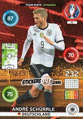 Sticker André Schürrle - UEFA Euro France 2016. Adrenalyn XL n. 71 - Panini