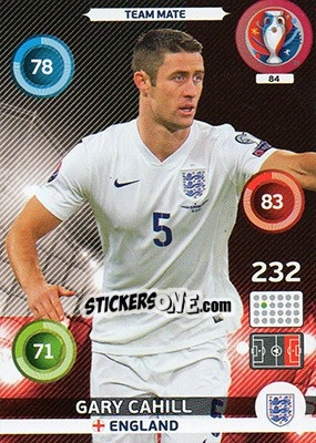 Sticker Gary Cahill - UEFA Euro France 2016. Adrenalyn XL n. 84 - Panini