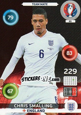 Sticker Chris Smalling - UEFA Euro France 2016. Adrenalyn XL n. 85 - Panini
