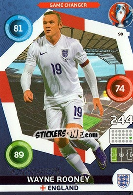 Sticker Wayne Rooney - UEFA Euro France 2016. Adrenalyn XL n. 98 - Panini