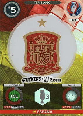 Sticker Team Logo - UEFA Euro France 2016. Adrenalyn XL n. 100 - Panini
