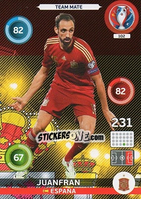 Sticker Juanfran - UEFA Euro France 2016. Adrenalyn XL n. 102 - Panini