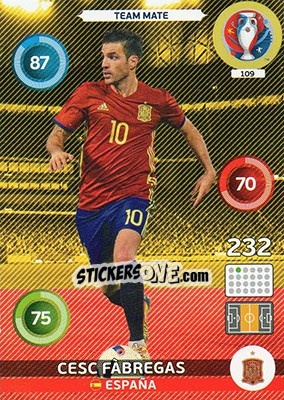 Sticker Cesc Fàbregas - UEFA Euro France 2016. Adrenalyn XL - Panini