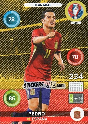 Sticker Pedro Rodríguez - UEFA Euro France 2016. Adrenalyn XL n. 110 - Panini