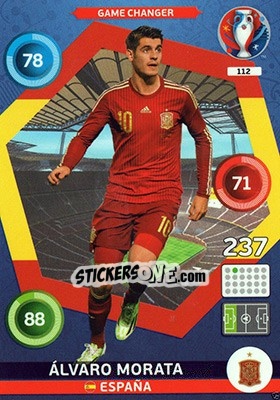 Sticker Álvaro Morata - UEFA Euro France 2016. Adrenalyn XL n. 112 - Panini