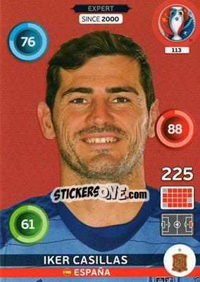Sticker Iker Casillas - UEFA Euro France 2016. Adrenalyn XL n. 113 - Panini