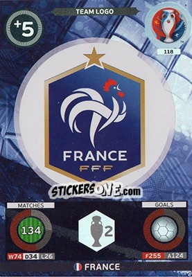 Sticker Team Logo - UEFA Euro France 2016. Adrenalyn XL n. 118 - Panini